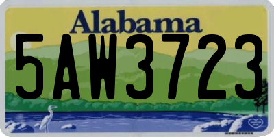 AL license plate 5AW3723