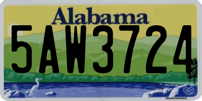 AL license plate 5AW3724