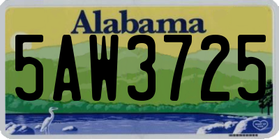 AL license plate 5AW3725