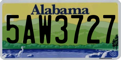 AL license plate 5AW3727