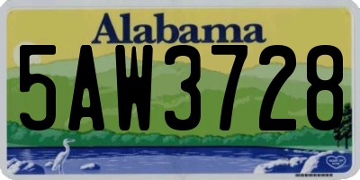 AL license plate 5AW3728