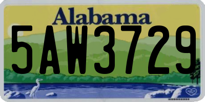 AL license plate 5AW3729