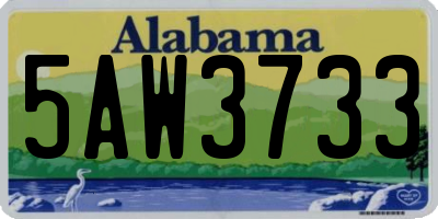 AL license plate 5AW3733