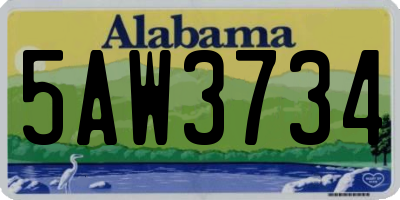 AL license plate 5AW3734