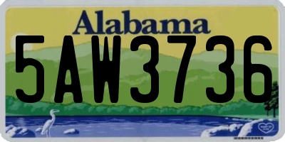 AL license plate 5AW3736