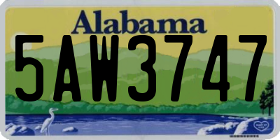 AL license plate 5AW3747