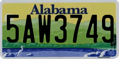 AL license plate 5AW3749