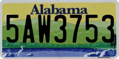 AL license plate 5AW3753