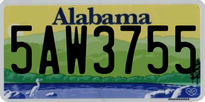 AL license plate 5AW3755