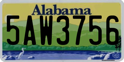 AL license plate 5AW3756