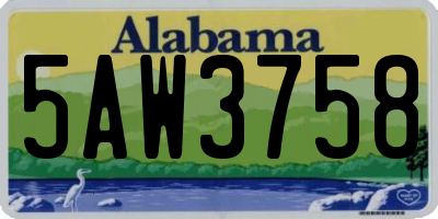 AL license plate 5AW3758