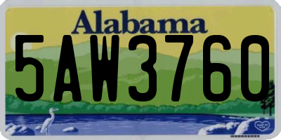 AL license plate 5AW3760