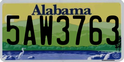 AL license plate 5AW3763