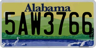AL license plate 5AW3766