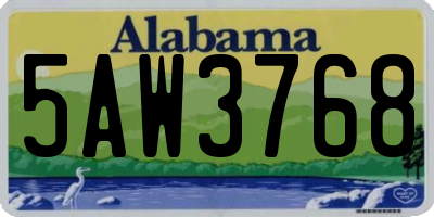 AL license plate 5AW3768