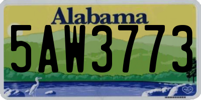 AL license plate 5AW3773