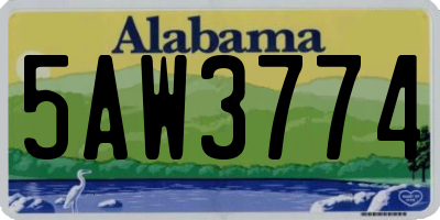 AL license plate 5AW3774