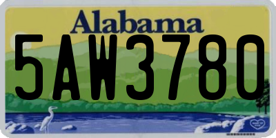 AL license plate 5AW3780
