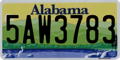 AL license plate 5AW3783