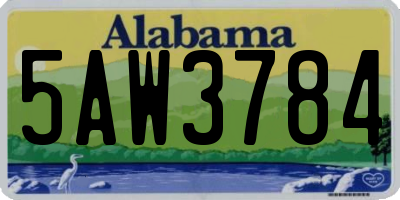 AL license plate 5AW3784