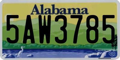 AL license plate 5AW3785
