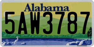 AL license plate 5AW3787