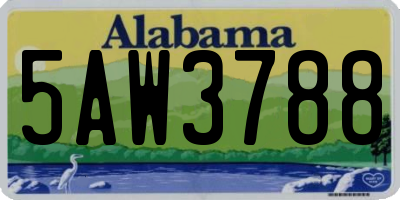 AL license plate 5AW3788