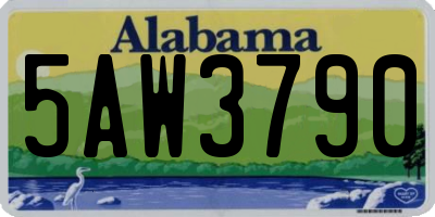 AL license plate 5AW3790