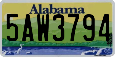 AL license plate 5AW3794