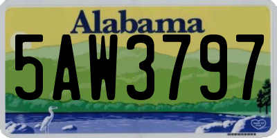 AL license plate 5AW3797