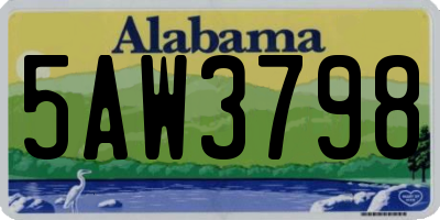 AL license plate 5AW3798