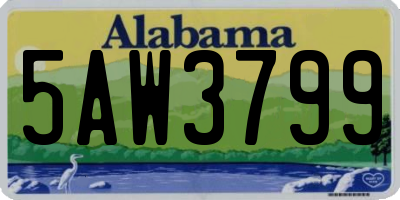 AL license plate 5AW3799