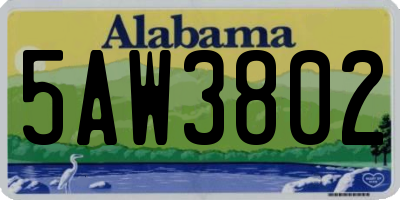 AL license plate 5AW3802