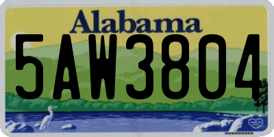 AL license plate 5AW3804
