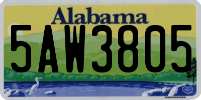AL license plate 5AW3805