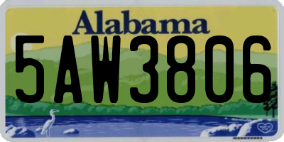 AL license plate 5AW3806