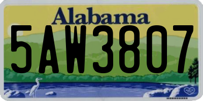 AL license plate 5AW3807
