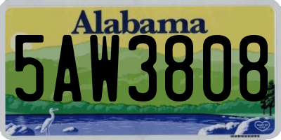 AL license plate 5AW3808