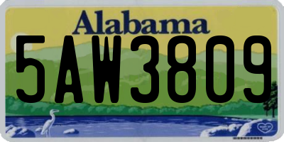AL license plate 5AW3809