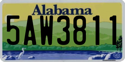 AL license plate 5AW3811