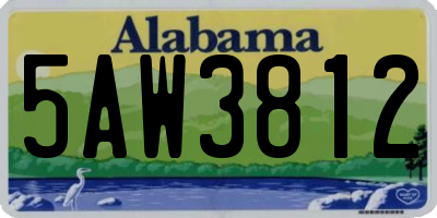 AL license plate 5AW3812