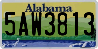 AL license plate 5AW3813