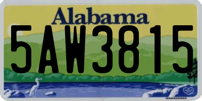 AL license plate 5AW3815