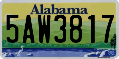AL license plate 5AW3817