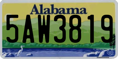 AL license plate 5AW3819