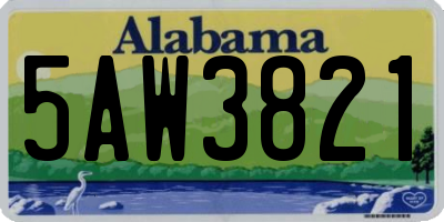 AL license plate 5AW3821