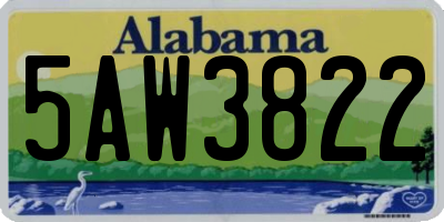 AL license plate 5AW3822