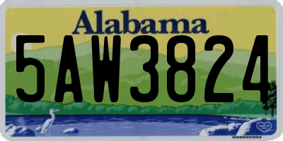 AL license plate 5AW3824