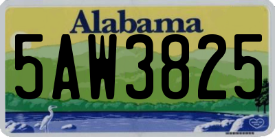 AL license plate 5AW3825