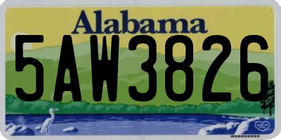 AL license plate 5AW3826